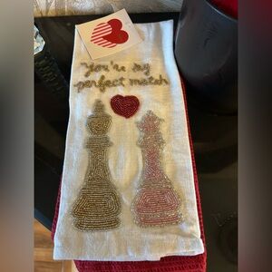 Valentine Day You are my Perfect Match Kitchen 2 Towels Set 100% Cotton India
